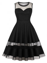 Load image into Gallery viewer, Party Sexy Lace Dresses Women 2019 New See Through Gothic Fashion Black Elegant Evening A Line Pleated 50s Vintage Summer Dress