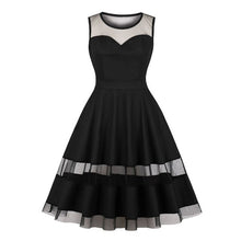 Load image into Gallery viewer, Party Sexy Lace Dresses Women 2019 New See Through Gothic Fashion Black Elegant Evening A Line Pleated 50s Vintage Summer Dress