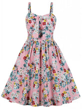 Load image into Gallery viewer, 2019 Sexy Bow Backless Spaghetti Strap Flowers Print Beach Summer Dress Women Cotton V Neck Off Shoulder Vintage Midi Dresses