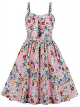 Load image into Gallery viewer, 2019 Sexy Bow Backless Spaghetti Strap Flowers Print Beach Summer Dress Women Cotton V Neck Off Shoulder Vintage Midi Dresses