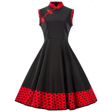 Load image into Gallery viewer, New Women Polka Dot Dress Elegant Evening Black Summer 1950s Chinese Retro A-Line 2019 Party Red Sexy Vintage Rockabilly Dresses