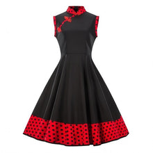Load image into Gallery viewer, New Women Polka Dot Dress Elegant Evening Black Summer 1950s Chinese Retro A-Line 2019 Party Red Sexy Vintage Rockabilly Dresses