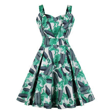 Load image into Gallery viewer, Sexy Strap Vintage Dress Women A-Line Stylish Print Summer 2019 New High Waist Holiday Elegant Retro Rockabilly Backless Dresses
