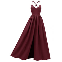 Load image into Gallery viewer, Floor Length Summer Dress Women 2019 Solid Color Pleated Long Dress Sleeveless V Neck Spaghetti Strap Party Female Maxi Dress