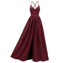 Load image into Gallery viewer, Floor Length Summer Dress Women 2019 Solid Color Pleated Long Dress Sleeveless V Neck Spaghetti Strap Party Female Maxi Dress